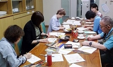 ぬり絵講座風景